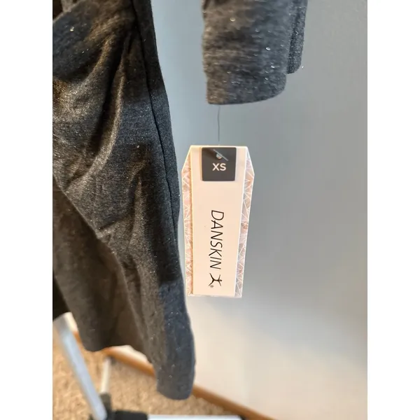 NWT Danskin Women's Gray Long Sleeve‎ Lounge Dress Front Pockets Size XS - Image 4