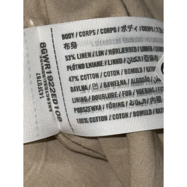 Abercrombie & Fitch Tan White Linen Wrap Mini Skort Mini Skirt Womens Size Small - Image 4