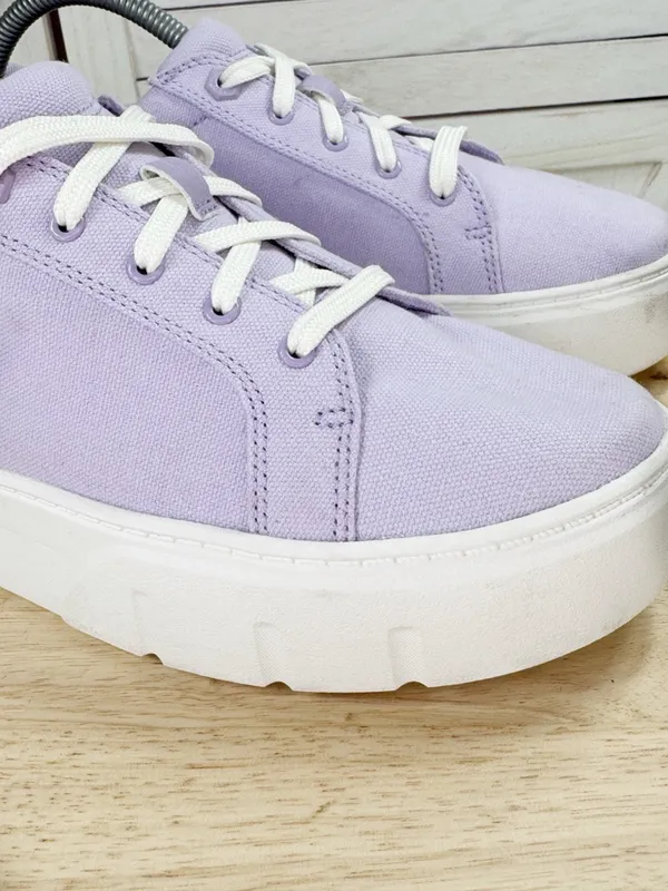 Timberland Laurel Court Low Lace Up Canvas Sneakers Lilac‎ Purple Women 9.5 - Image 7