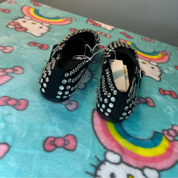 Issa Rhinestone Mary Jane Ballet Flats - A‎ New Day Black size 7 mcbling - Image 5
