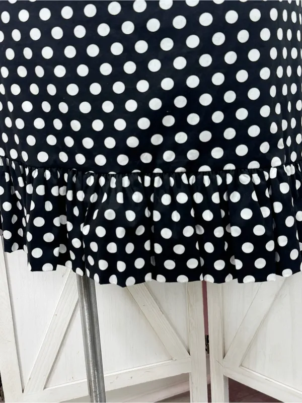 Betsey Johnson Polka Dot Ruffle Hem Sleeveless Sheath Dress Black White 14 - Image 6