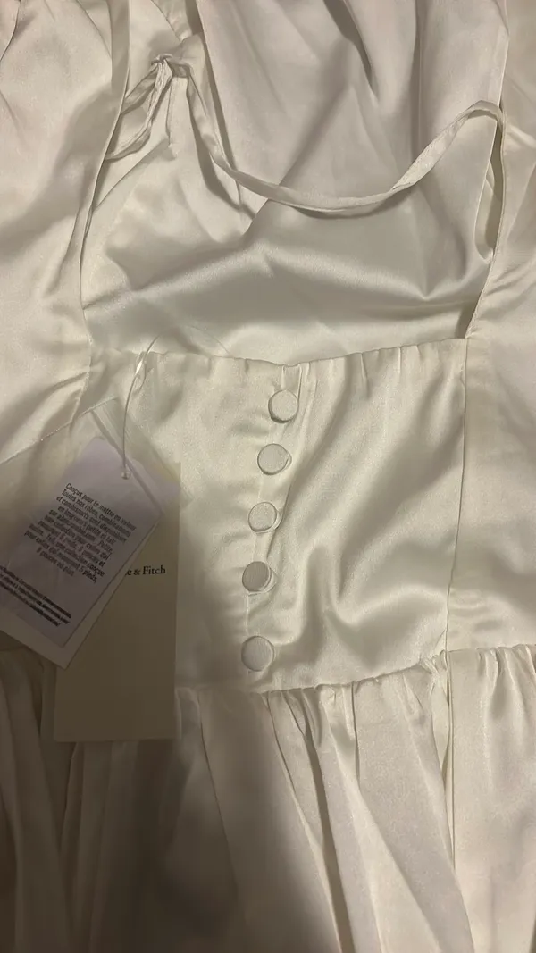 NWT Abercrombie Satin White Dress - Image 6