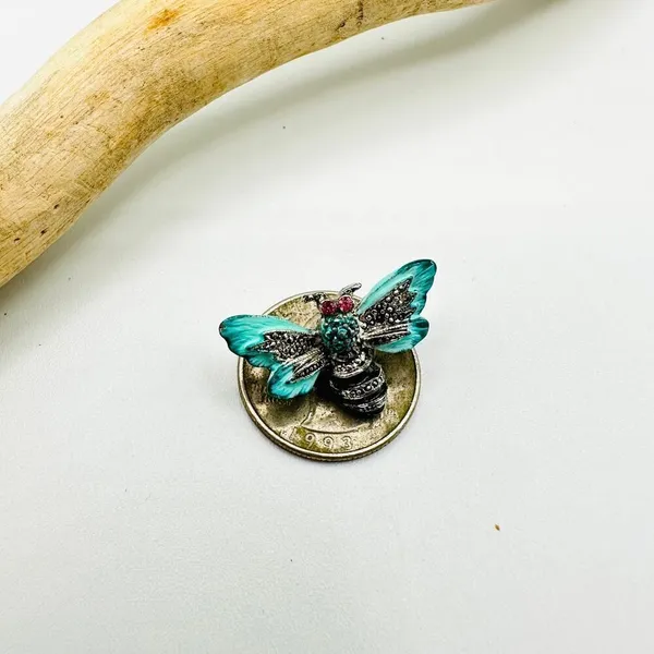 Vintage Hand Painted Bee Brooch Bee Pin - Image 5