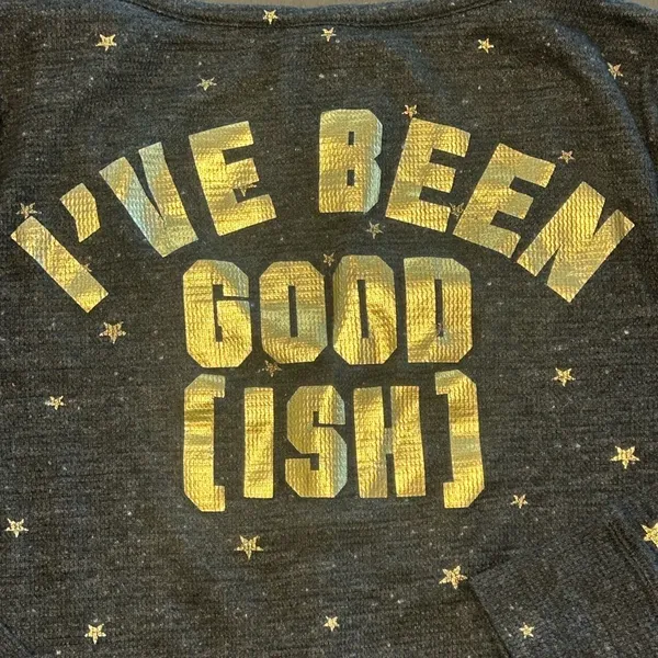 Victoria’s Secret PINK “ I’ve been goodish”playful cheeky holiday sleep shirt L - Image 4