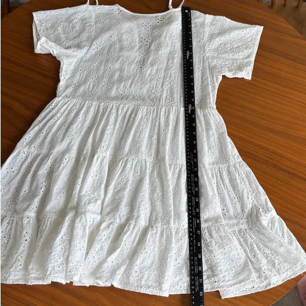 Olivaceous Eyelet‎ Sundress S White Cottagecore Summer Beachy Coquette Preppy - Image 6