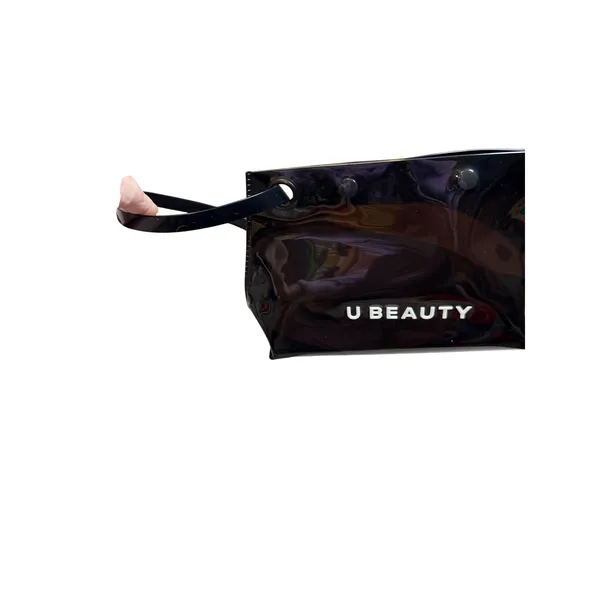 U‎ Beauty Black Clear PVC Makeup Bag Travel Pouch Wristlet Snap Closure Logo - Image 2