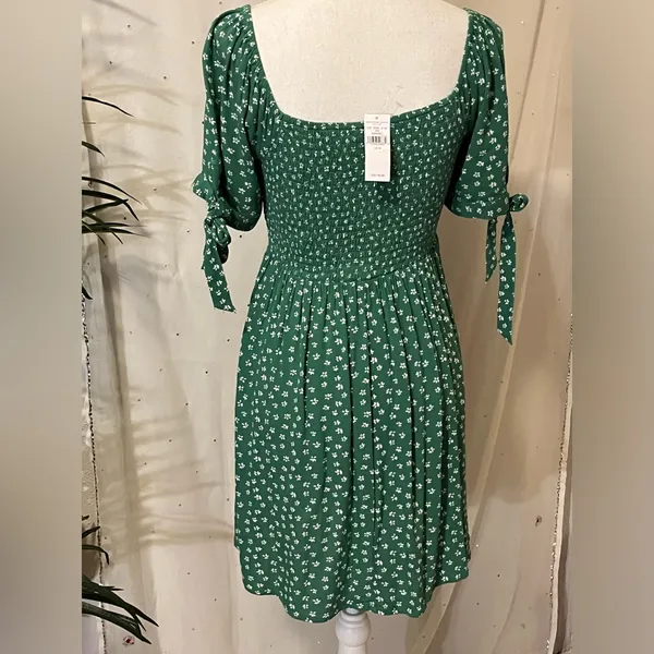 American Eagle Outfitters Teal Floral Dress - Image 4