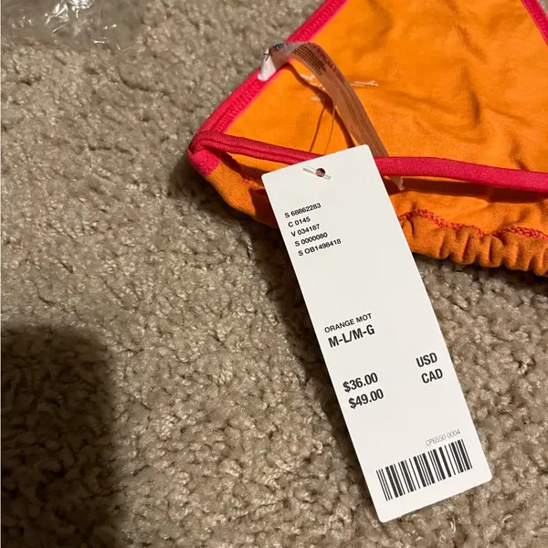 Out from under orange and pink off shore triangle bikini top never worn M/L - Image 5