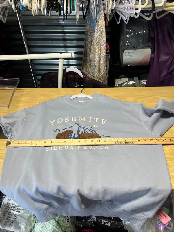 Lazy Sunday Yosemite Sierra Nevada Embroidered Crewneck Sweatshirt Size S - Image 12