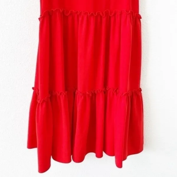 Elliatt Red Ruffle High Neck Sleeveless Tiered Holiday Wedding Swing Mini Dress - Image 6