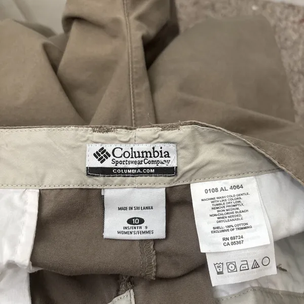 Columbia Canvas Shorts Womens Size 10 Khaki Brown Hiking Gorpcore Granola Girl - Image 5