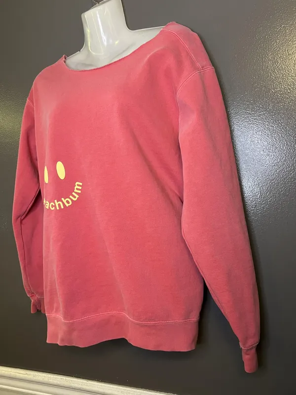 Beach Bum Surf Co Sweatshirt Womens Medium Pink Call Me When Bridge Graphic - Image 5