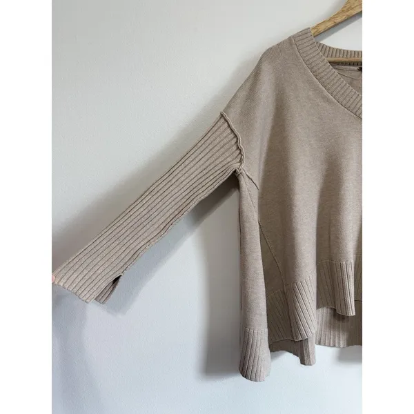 Free People Cream Tunic Sweater Size XS Oversized Orion A-Line - Image 6