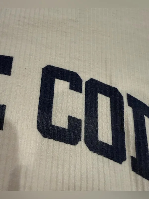 Cape Cod Cream Navy Ribbed Oversized Crewneck Sweatshirt Size XL - Image 3