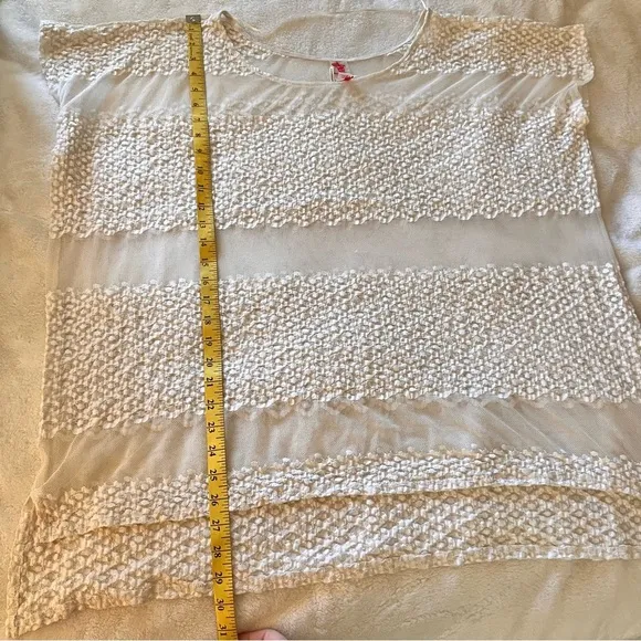 FREE PEOPLE‎ Cream Lace Oversized Short Size XS - Image 7