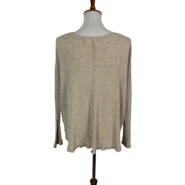Urban Outfitters Cream V Neck Long Sleeve‎ Top Small Boho Slouchy Knit - Image 3