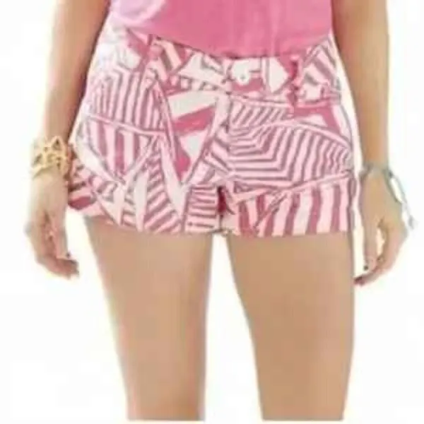 Lilly Pulitzer • Walsh Shorts Capri Pink Yacht Sea Pink White Size 2 Small - Image 2