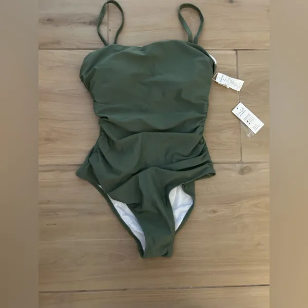 Cupshe NEW Swimsuit 1 Pc Bathing Suit Square Neck Cutout Back Tummy Control M - Image 5