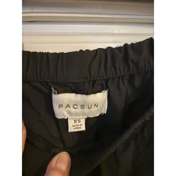 PacSun Womens Black Cargo Parachute‎ Pants Elastic Waist XS New With Tags - Image 5