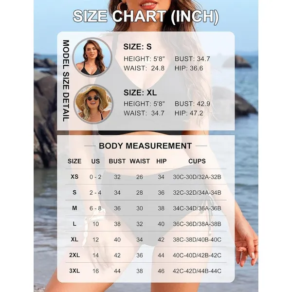 Blooming Jelly High Waisted Bikini Slimming Swimsuit Crisscross Bathing Suit XL - Image 6