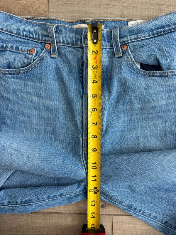 Levi’s Premium Denim Ribcage Straight Ankle Medium Wash Blue Distressed Jeans 29 - Image 8