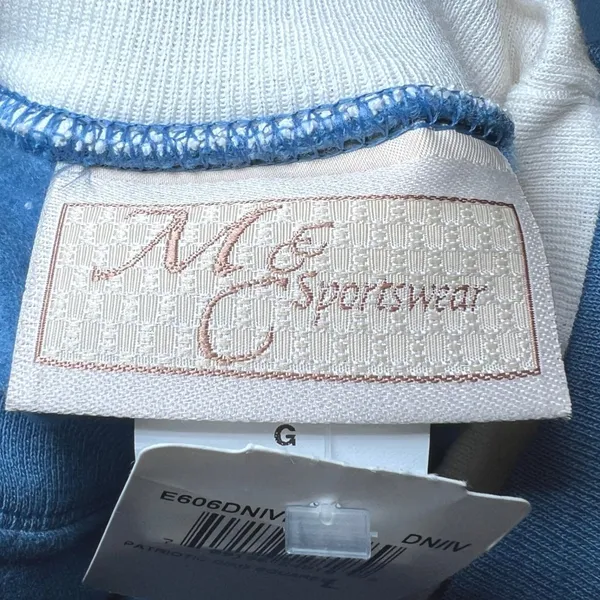 New Vintage M&C Sportswear Womens Size Large Blue Sweatshirt Patriotic Patchwork - Image 4