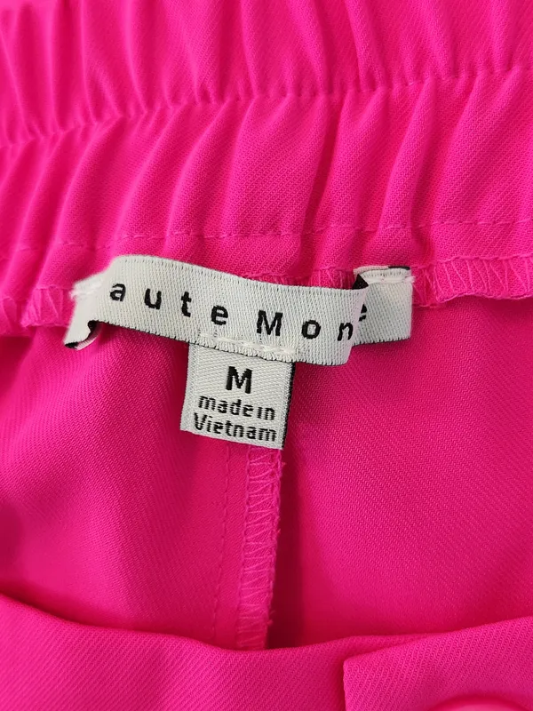Haute Monde Neon Pink Wide Leg Trouser Pants Size Medium NWT - Image 9