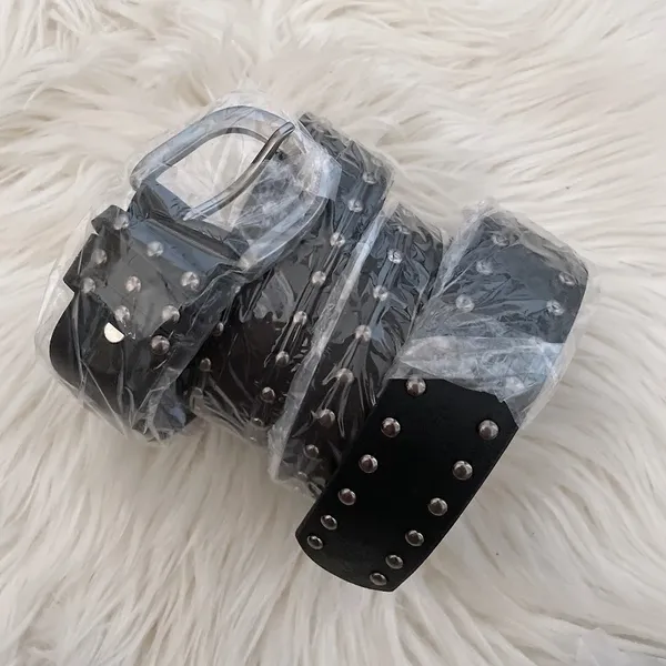 Garment Rivet Women Belt Punk Rock Style PU Leather For Trad Goth Jeans Steamp P - Image 2