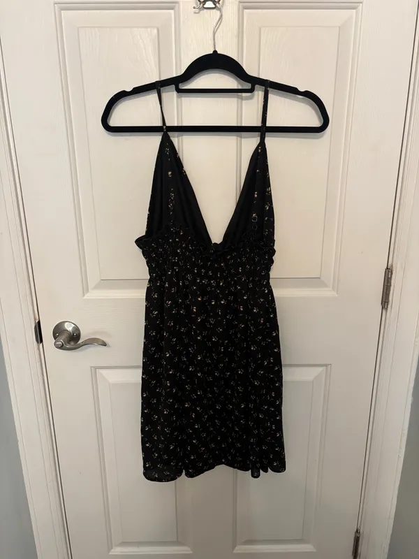 Floral Halter Sundress Black Size L - Image 2