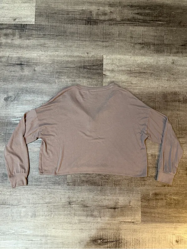 PINK Victoria’s Secret Cozy Long-Sleeve Sleep Shirt in Iced Coffee Brown - Image 3