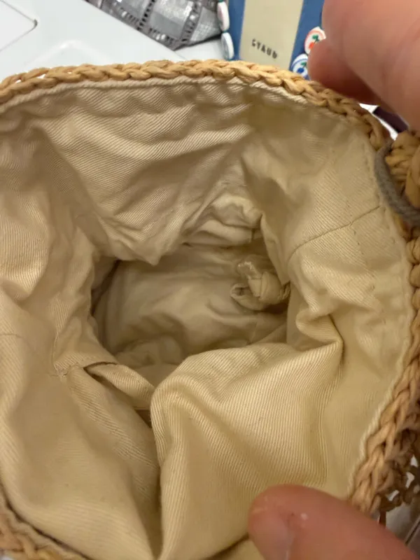 A New Day Raffia Pearl Bucket Bag NWT - Image 3
