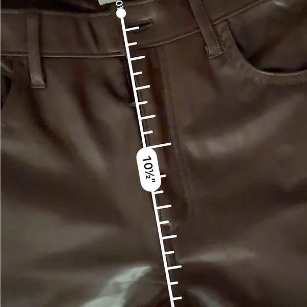 Abercrombie & fitch the 90s straight ultra high rise leather brown pants - Image 4