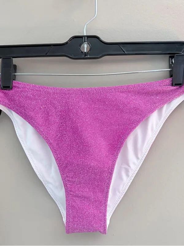 NWT PINK Victoria’s Secret Shimmer Colorblock Bikini Set Large - Image 8