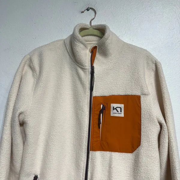 Kari Traa Natural White Rothe Midlayer Fleece Full Zip Jacket Sz M - Image 4