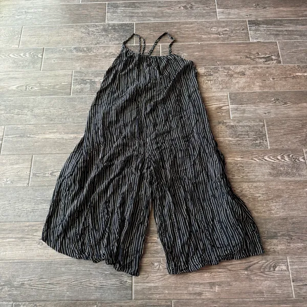 Urban Outfitters Silence Noise Black Striped Wide Leg Jumpsuit - Image 3