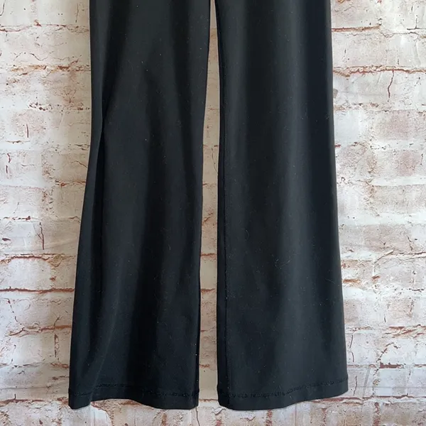 The North Face knit pants pull on XS mid rise black logo wide leg womens stretch - Image 3