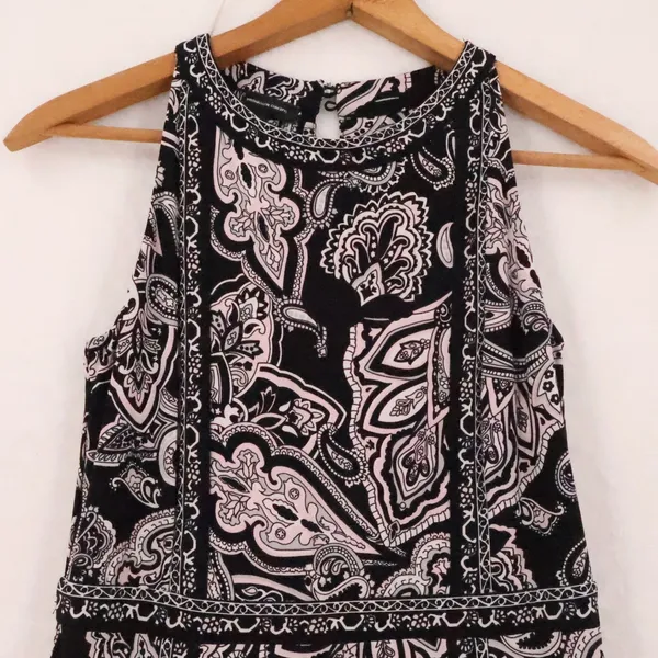 INC Paisley Sleeveless Maxi Dress Womens‎ Size M Black Pink Boho Vacation Resort - Image 2