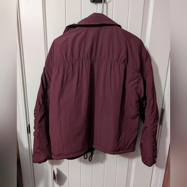 NWTS Free People Movement Off the Bleachers Button Up Puffer Coat Oxblood Small - Image 2