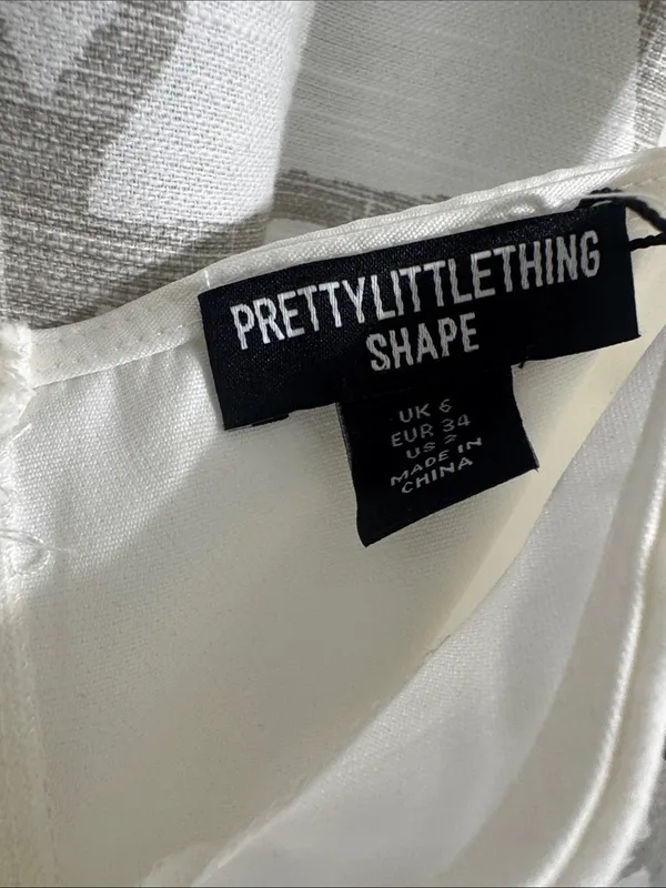 PrettyLittleThing Shape White Woven Corset Crop Top - Image 5