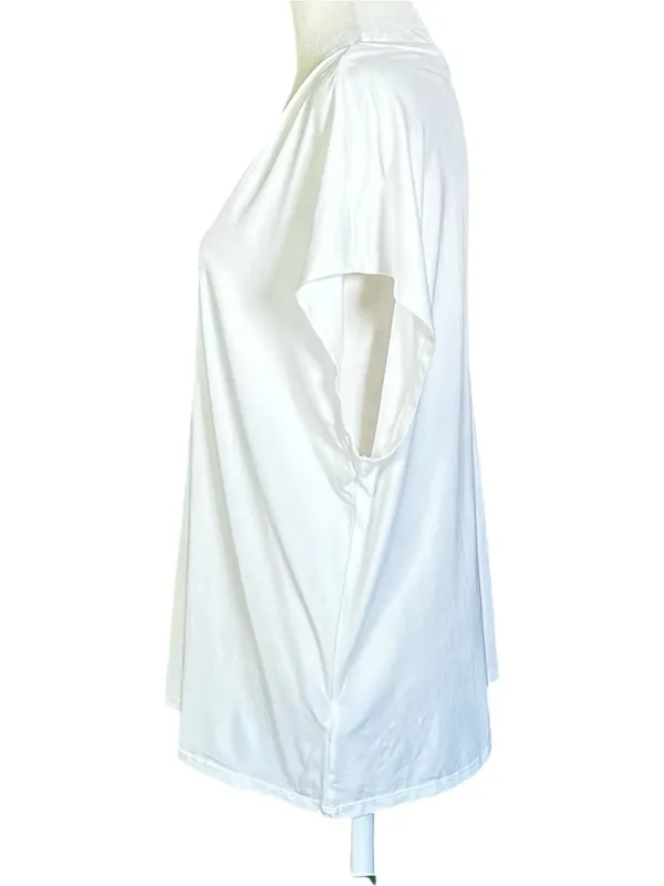 Halara V-Neck Dolman Sleeve Relaxed Lightweight T-Shirt White Size Large - Image 4