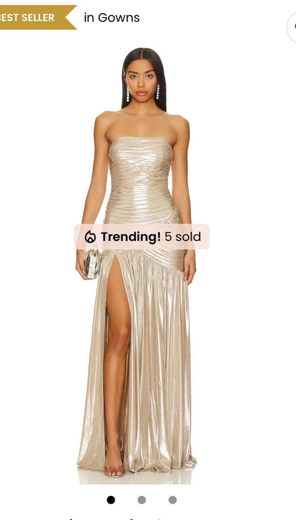 Retrofête Revolve Dress Gold - Image 4