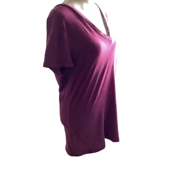 Mossimo Supply Co. Rich Purple V-Neck Short Sleeve Tee Size L - Image 5