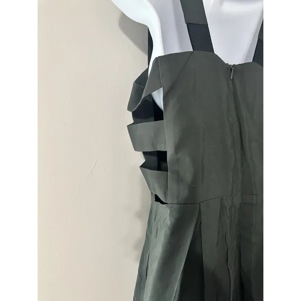MASON by Michelle‎ Mason Charcoal Grey Cutout Square Neck Skater Mini Dress 4 - Image 5