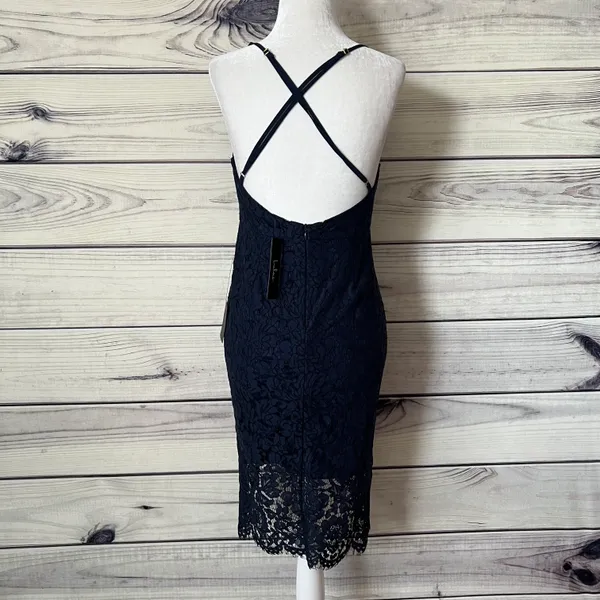 Lulus Flirting with Desire Navy Blue Lace Bodycon Dress - Image 11