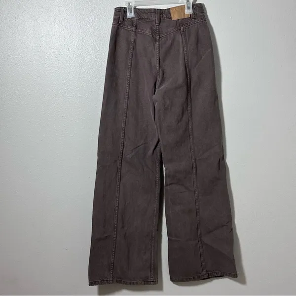 Cotton On Women Seam Wide Leg Dark Brown‎ Baggy Jeans Size 26 - Image 7