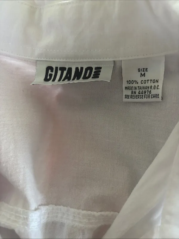 VTG Gitano White 100% Cotton Tied Up Sleeveless Top Sz M Summer Crisp Blouse - Image 5