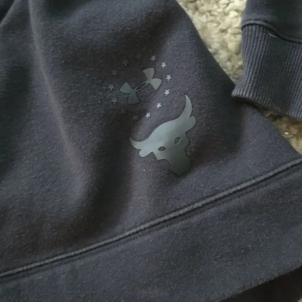 Under Armour Project Rock Crewneck Sweatshirt Black M Soft Gym Training Top - Image 3