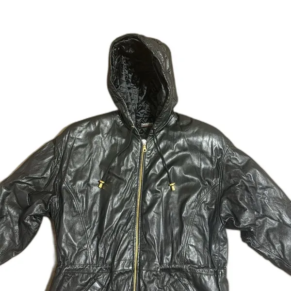 Wilsons Leather Women's Thinsulate‎ Hooded Parka Jacket black size Small 90s - Image 4