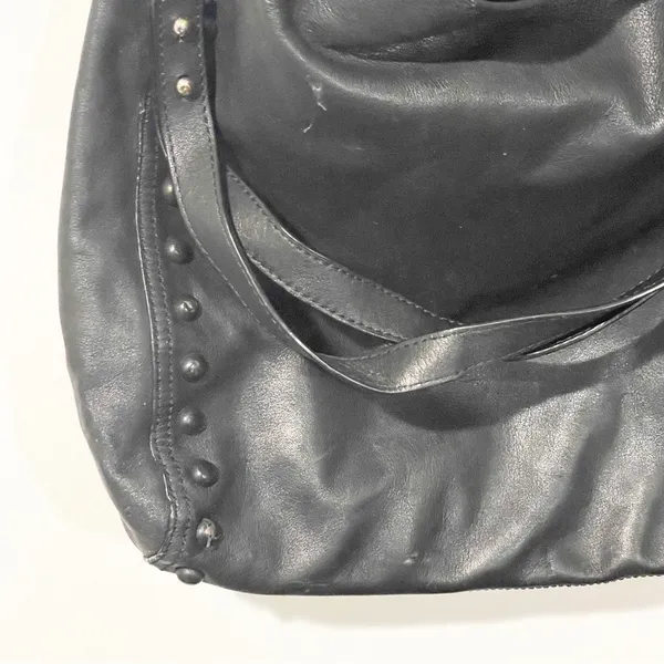 Loeffler Randall Black Soft Pebbled Leather Studded Hobo Shoulder Bag - Image 2