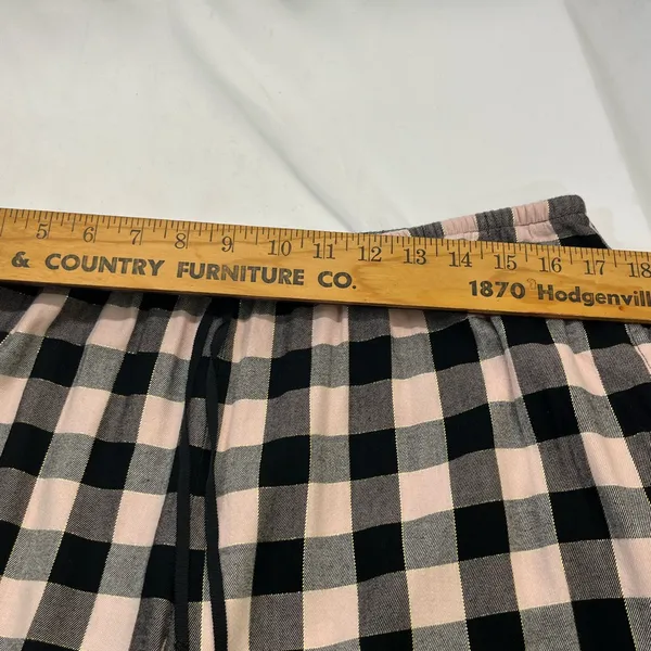 Victoria'S Secret Plaid Flannel Pj’S‎ M Pink/Black W/Gold Thread Preowned - Image 13
